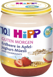 HIPP BIO Müsli, jahody a jogurt (160 g) – ovocný příkrm HIPP BIO Müsli, jahody a jogurt (160 g) - ovocný příkrm