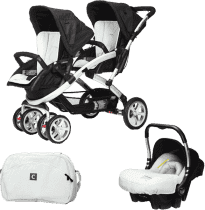 CASUALPLAY Zestaw Wózek dla bliźniąt Stwinner, 2x Fotelik samochodowy Baby 0plus i Torba 2016 - Ice CASUALPLAY Zestaw Wózek dla bliźniąt Stwinner, 2x Fotelik samochodowy Baby 0plus i Torba 2016 - Ice