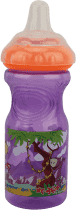 NUBY Nietłukąca się butelka z silikonowym ustnikiem, 300ml, 9m+, fioletowa z pomarańczowym wieczkiem NUBY Nietłukąca się butelka z silikonowym ustnikiem, 300ml, 9m+, fioletowa z pomarańczowym wieczkiem