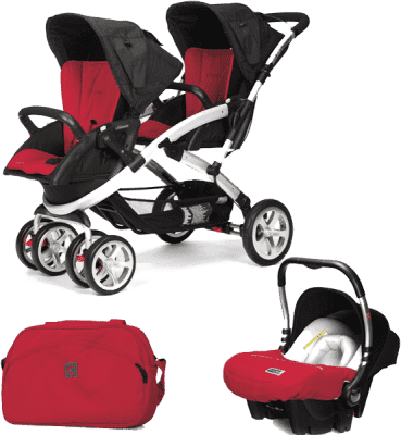 CASUALPLAY Set kočík pre dvojičky Stwinner, 2 x autosedačka Baby 0plus a Bag 2015 - Raspberry CASUALPLAY Set kočík pre dvojičky Stwinner, 2 x autosedačka Baby 0plus a Bag 2015 - Raspberry