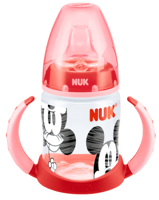 NUK First Choice Láhev na učení, Disney Mickey Mouse 150 ml, silikónové pítko (6-18 m) – červená NUK First Choice Láhev na učení, Disney Mickey Mouse 150 ml, silikónové pítko (6-18 m) – červená